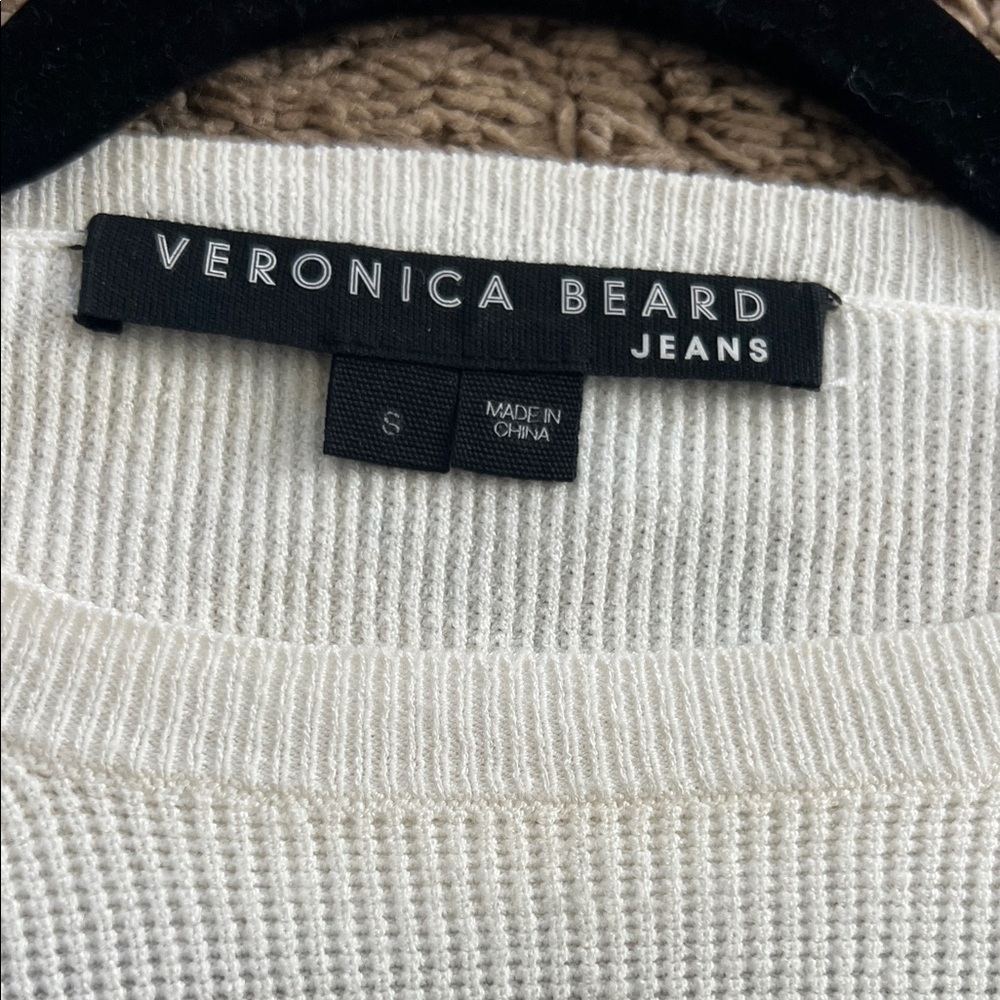 VERONICA BEARD Poise Stripe Top - Ivory Multi. Size S - Picture 9 of 9